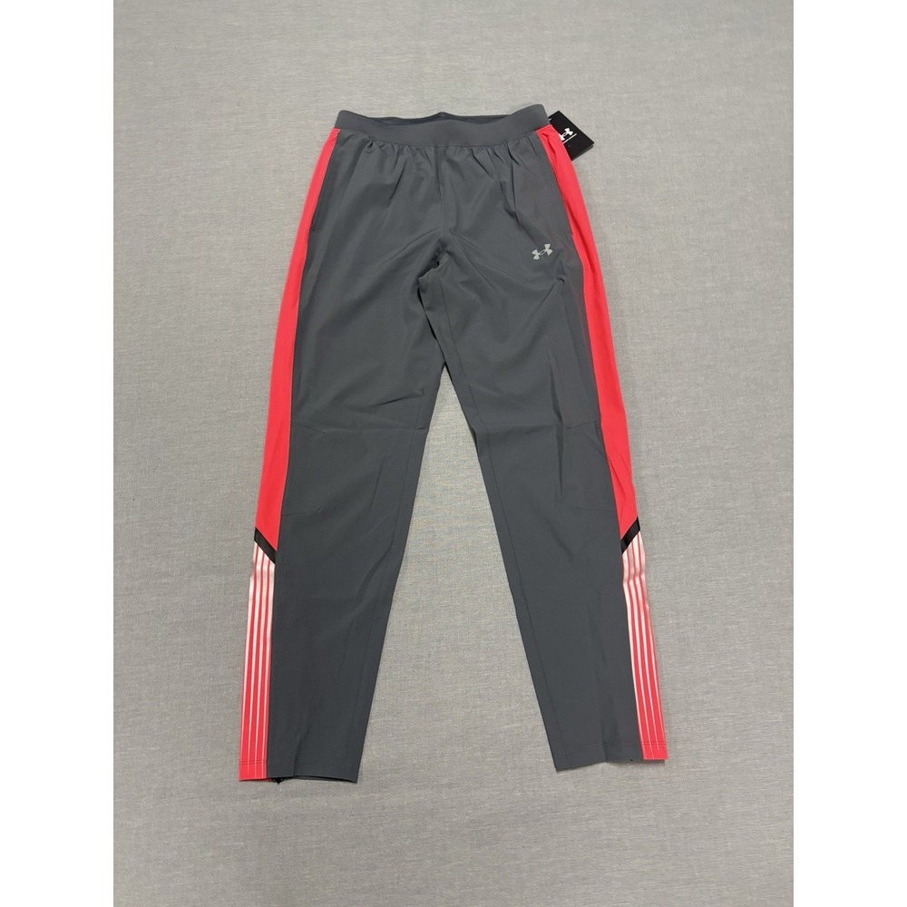 NEW Under Armour UA Velociti Storm Pants Men's Medium Grey Red Track Running $75